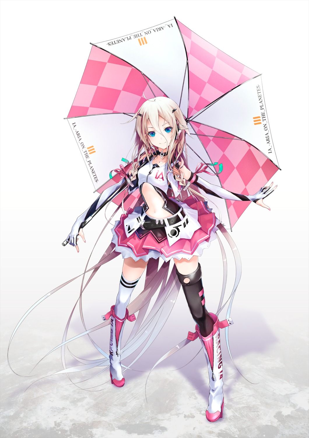 ajigo, heels, ia_(vocaloid), thighhighs, umbrella, vocaloid