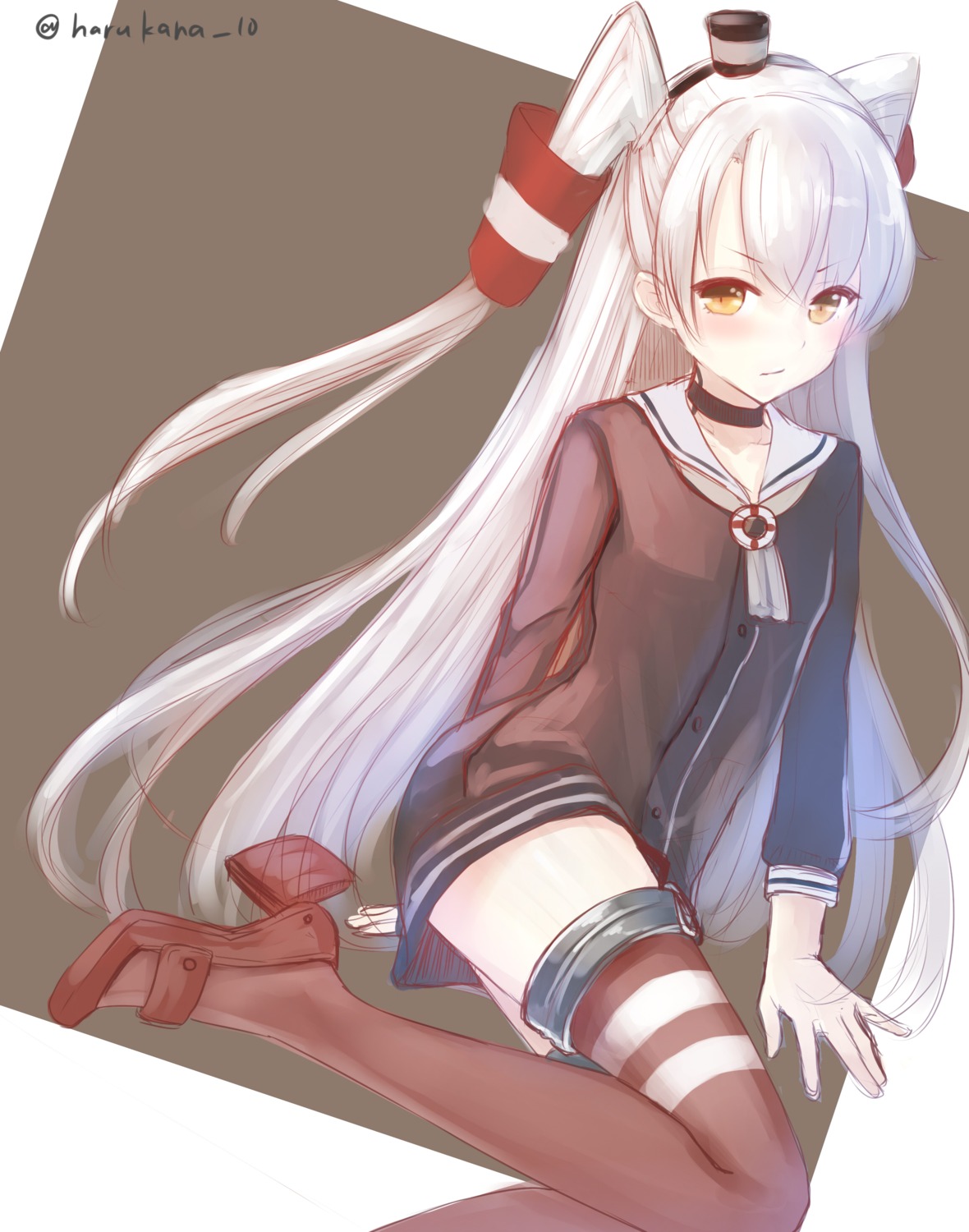 amatsukaze_(kancolle), harukana_(harukana_10), heels, kantai_collection, seifuku, thighhighs