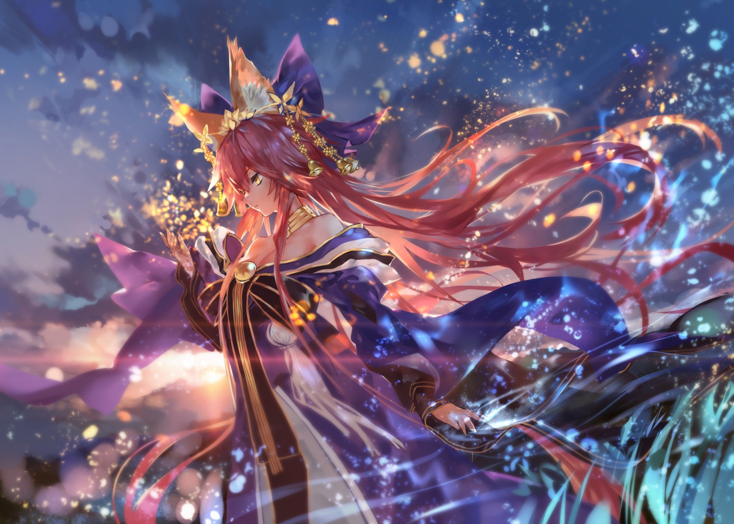 animal_ears, azomo, cleavage, fate/extra, fate/grand_order, fate/stay_night, tamamo_no_mae