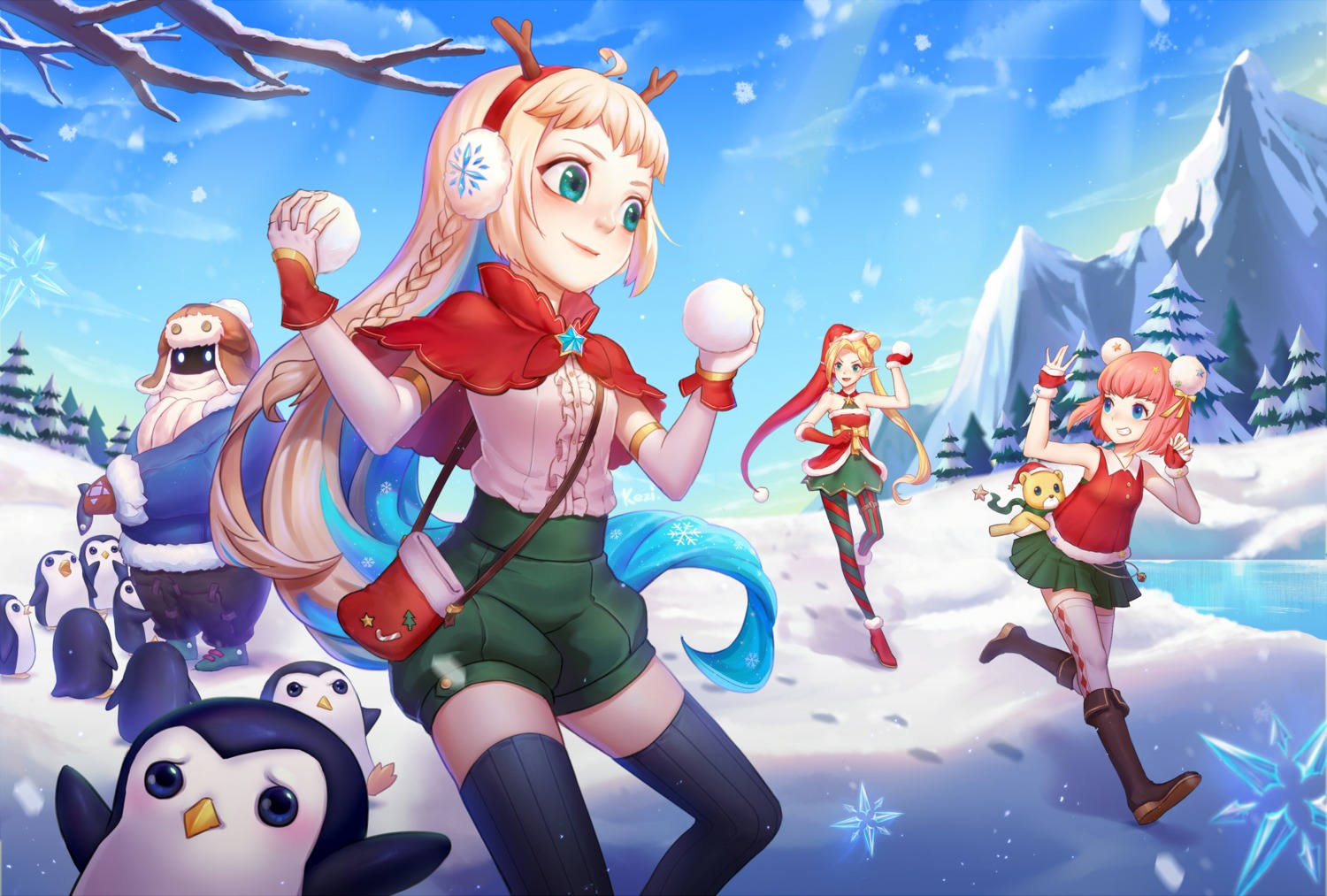 annie_hastur, christmas, dress, heels, horns, jinx, kezi, league_of_legends