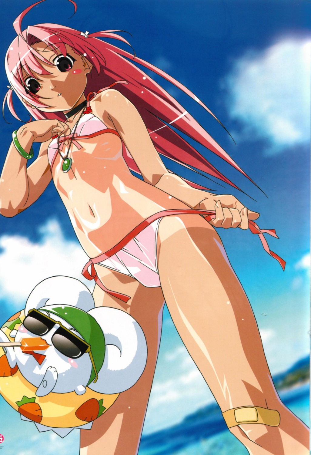 bandaid, bikini, megane, mugimaru, nakahara_komugi, nurse_witch_komugi, swimsuits, tan_lines, undressing, watanabe_akio