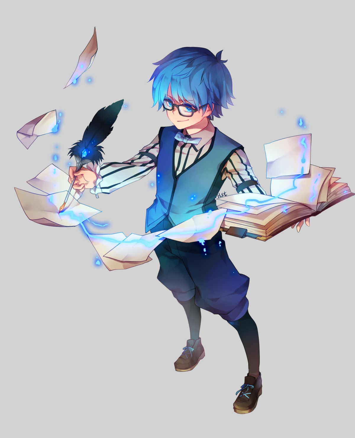 fate/extra, fate/extra_ccc, fate/grand_order, fate/stay_night, hans_christian_andersen_(fate), heru_(goldprin), male, megane, pantyhose