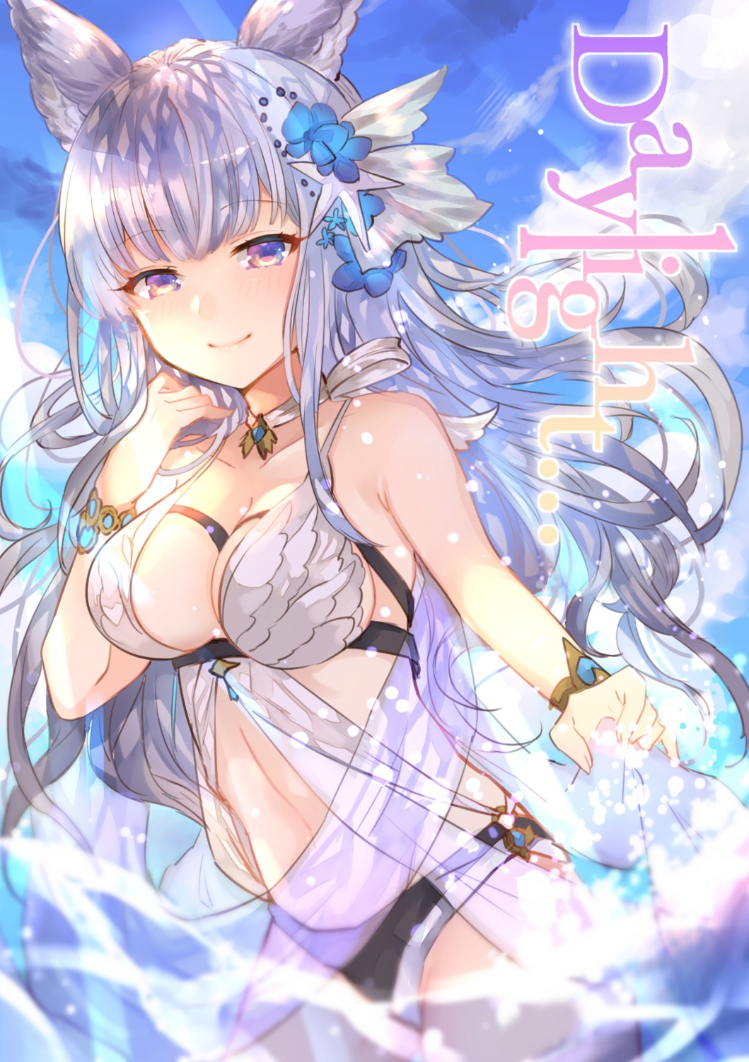 animal_ears, cleavage, granblue_fantasy, korwa, sweetroad