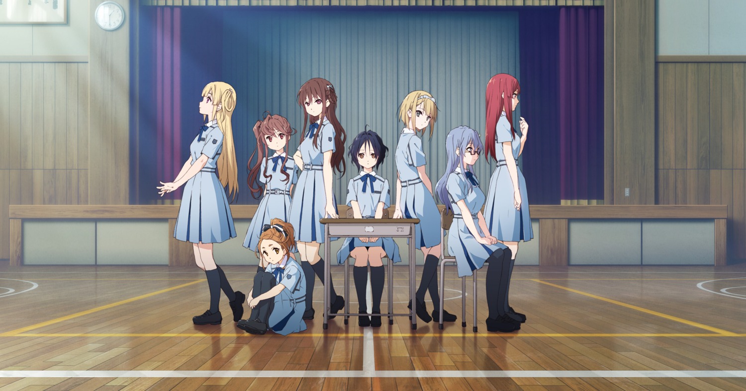 22/7, fujima_sakura, horiguchi_yukiko, kouno_miyako, maruyama_akane, megane, pantyhose, saitou_nicole, satou_reika, seifuku, tachikawa_ayaka, takigawa_miu, toda_jun