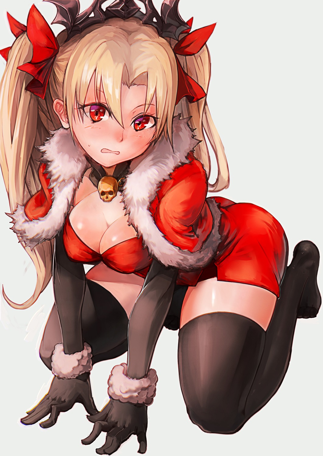 christmas, cleavage, ereshkigal_(fate), fate/grand_order, srsojiro, thighhighs