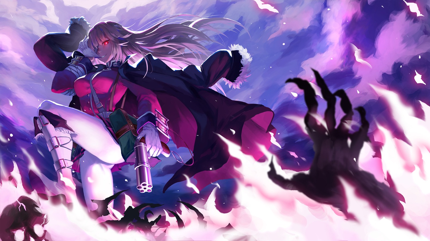 capitan_wei, eyepatch, fate/grand_order, florence_nightingale_(fate), gun, pantyhose, uniform