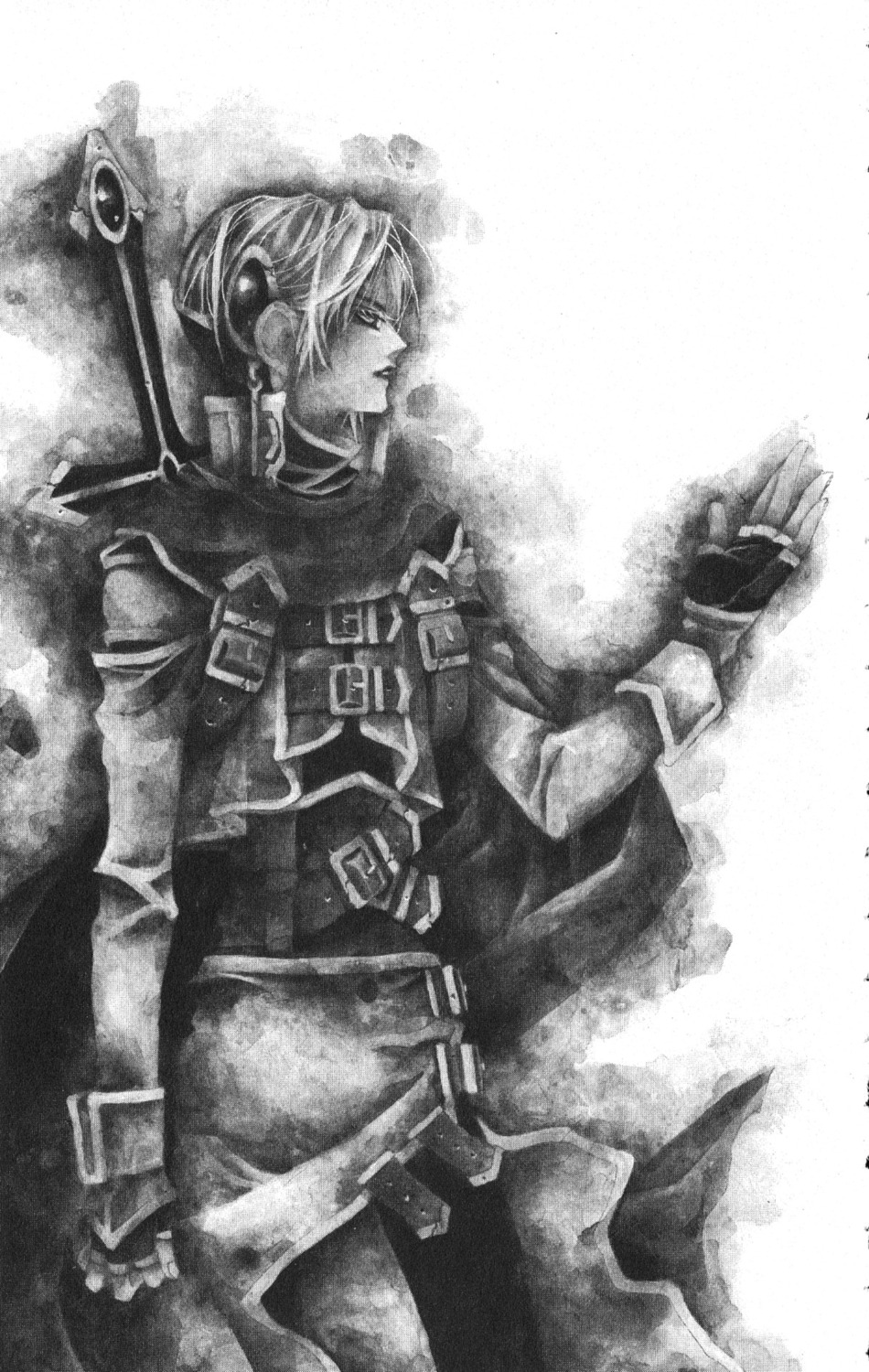 exa, ichtys, male, monochrome, superior, sword