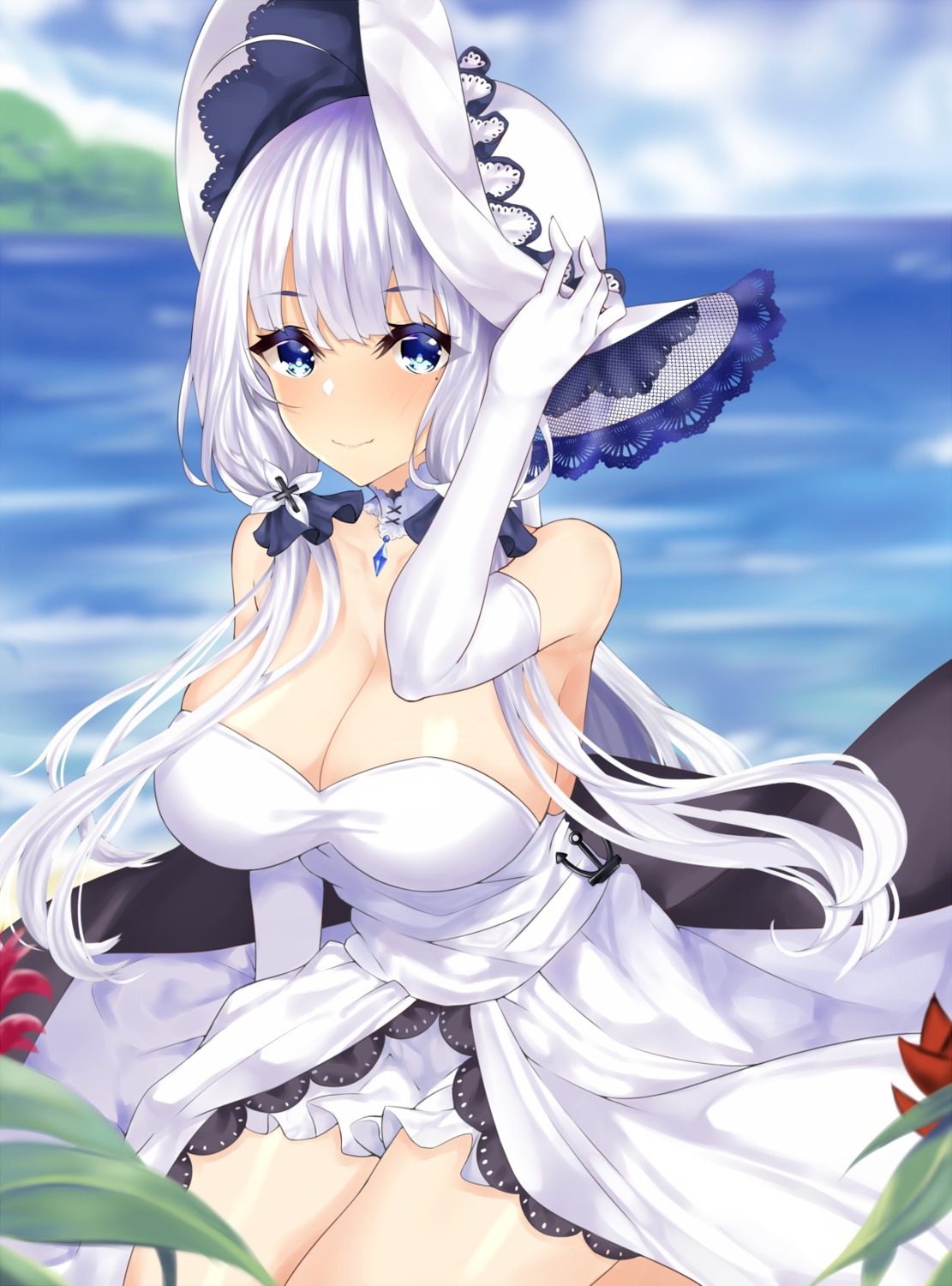 azur_lane, cleavage, dress, error_dot, illustrious_(azur_lane)