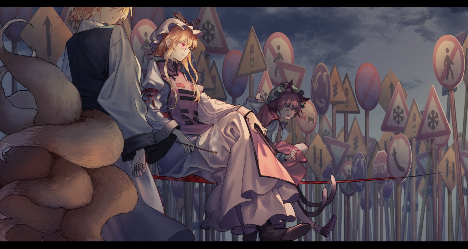 animal_ears, chen, ouka_musci, tail, touhou, yakumo_ran, yakumo_yukari