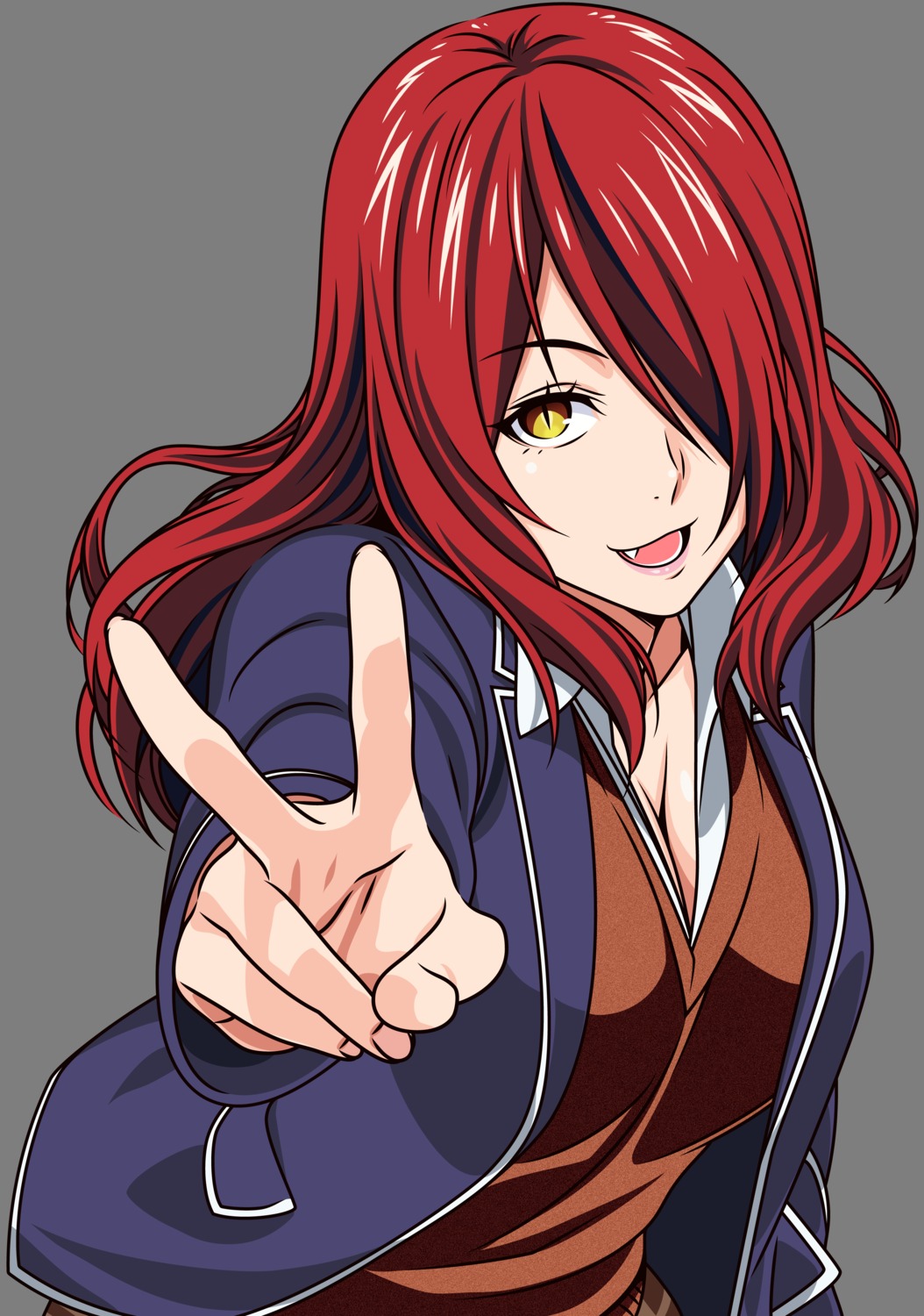 cleavage, kobayashi_rindou, seifuku, shokugeki_no_soma, transparent_png, vector_trace