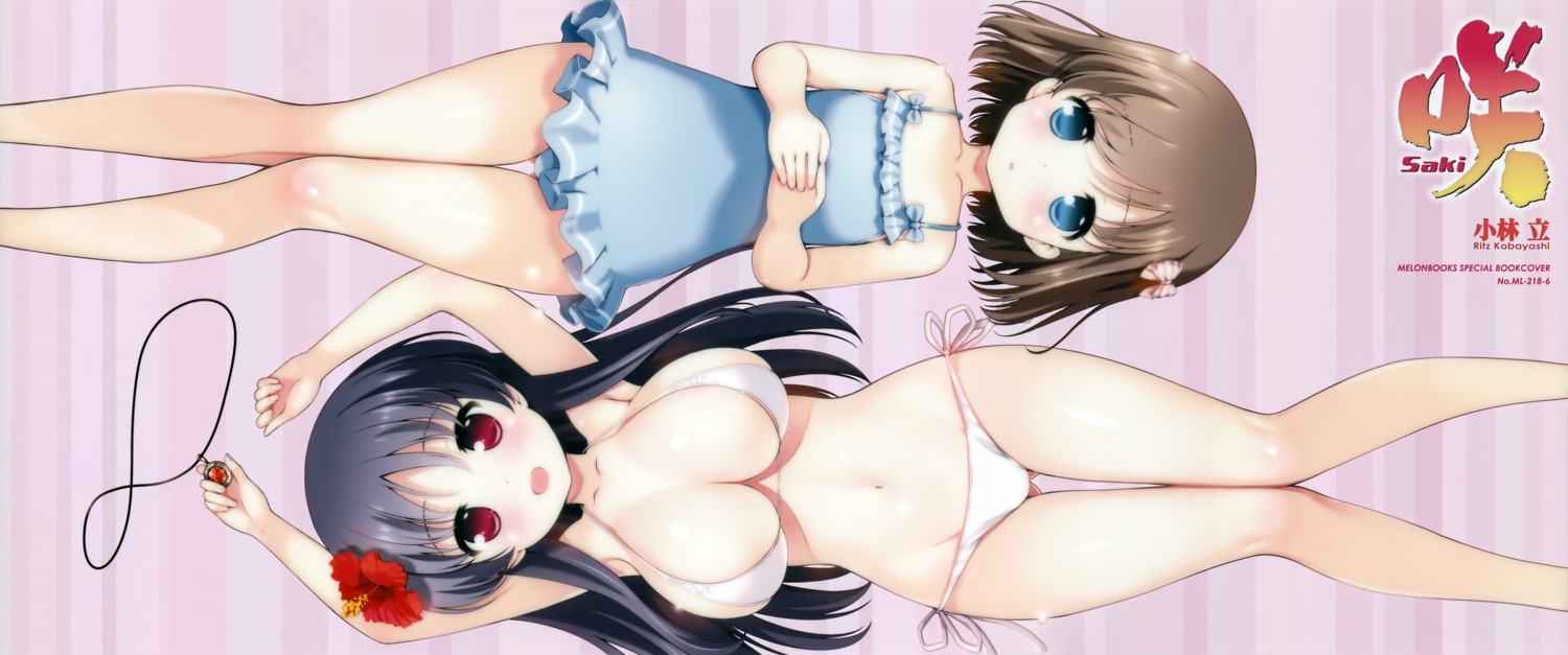 bikini, cleavage, kobayashi_ritz, onjouji_toki, saki, shimizudani_ryuuka, swimsuits