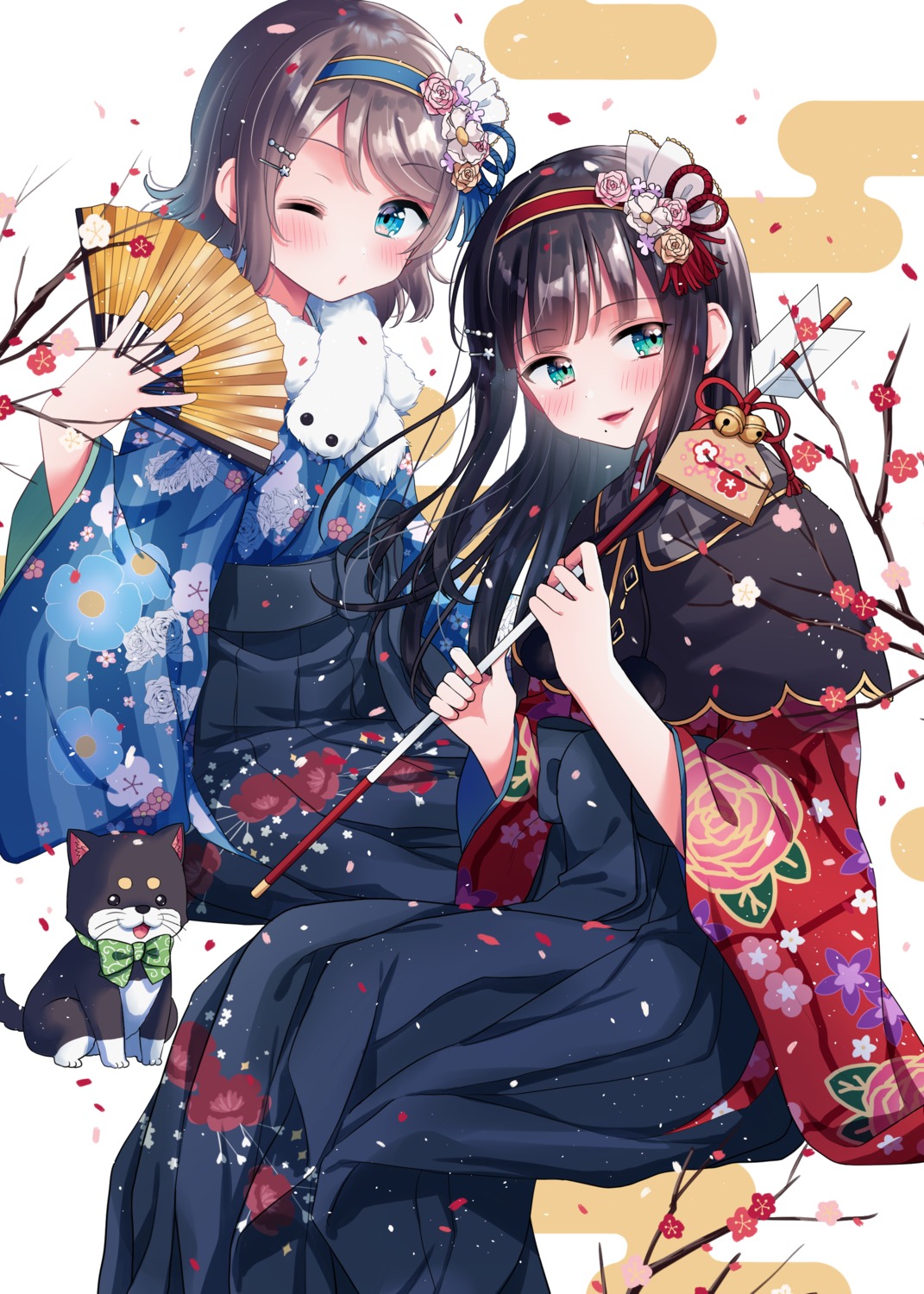 hina_(hinalovesugita), kimono, kurosawa_dia, love_live!_(series), love_live!_sunshine!!, watanabe_you