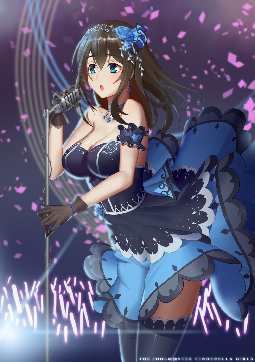 cleavage, dress, northman, sagisawa_fumika, the_idolm@ster, the_idolm@ster_cinderella_girls, thighhighs