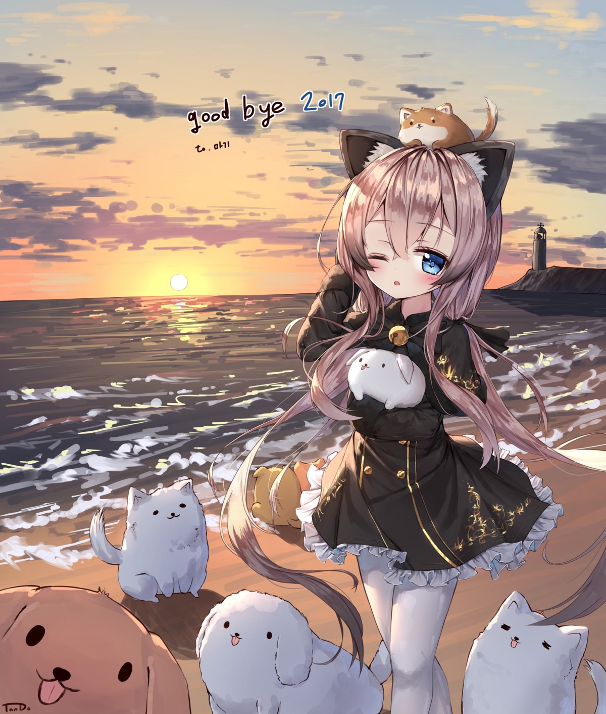 animal_ears, blade_&_soul, dress, lyn_(blade_&_soul), pantyhose, tandohark