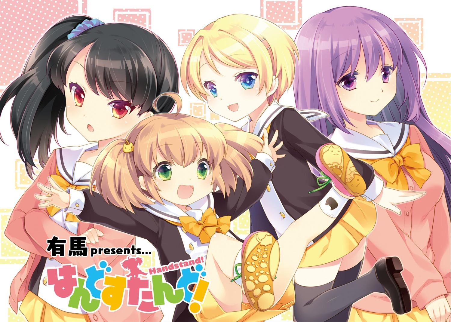 arima, handstand!, heels, seifuku, sweater, thighhighs