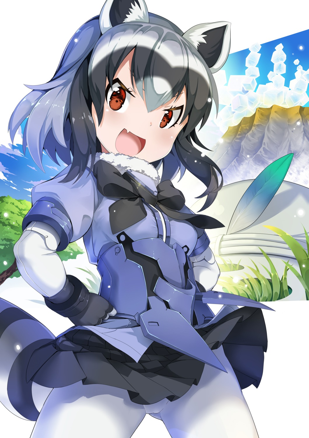 animal_ears, common_raccoon, jie_laite, kemono_friends, pantyhose, tail
