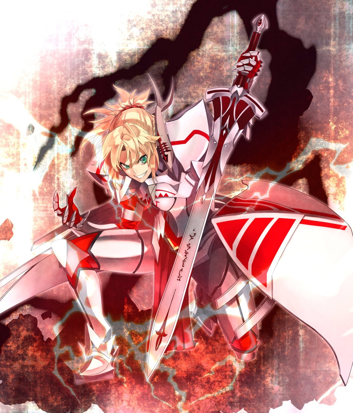 akamiso, armor, fate/apocrypha, fate/grand_order, fate/stay_night, mordred_(fate), sword