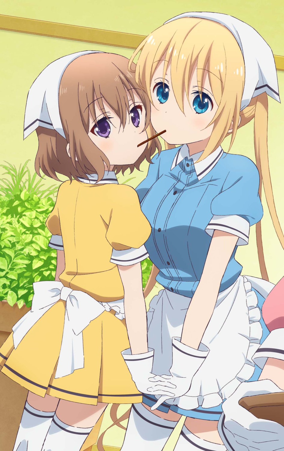 blend_s, hinata_kaho, hoshikawa_mafuyu, maid, thighhighs, waitress
