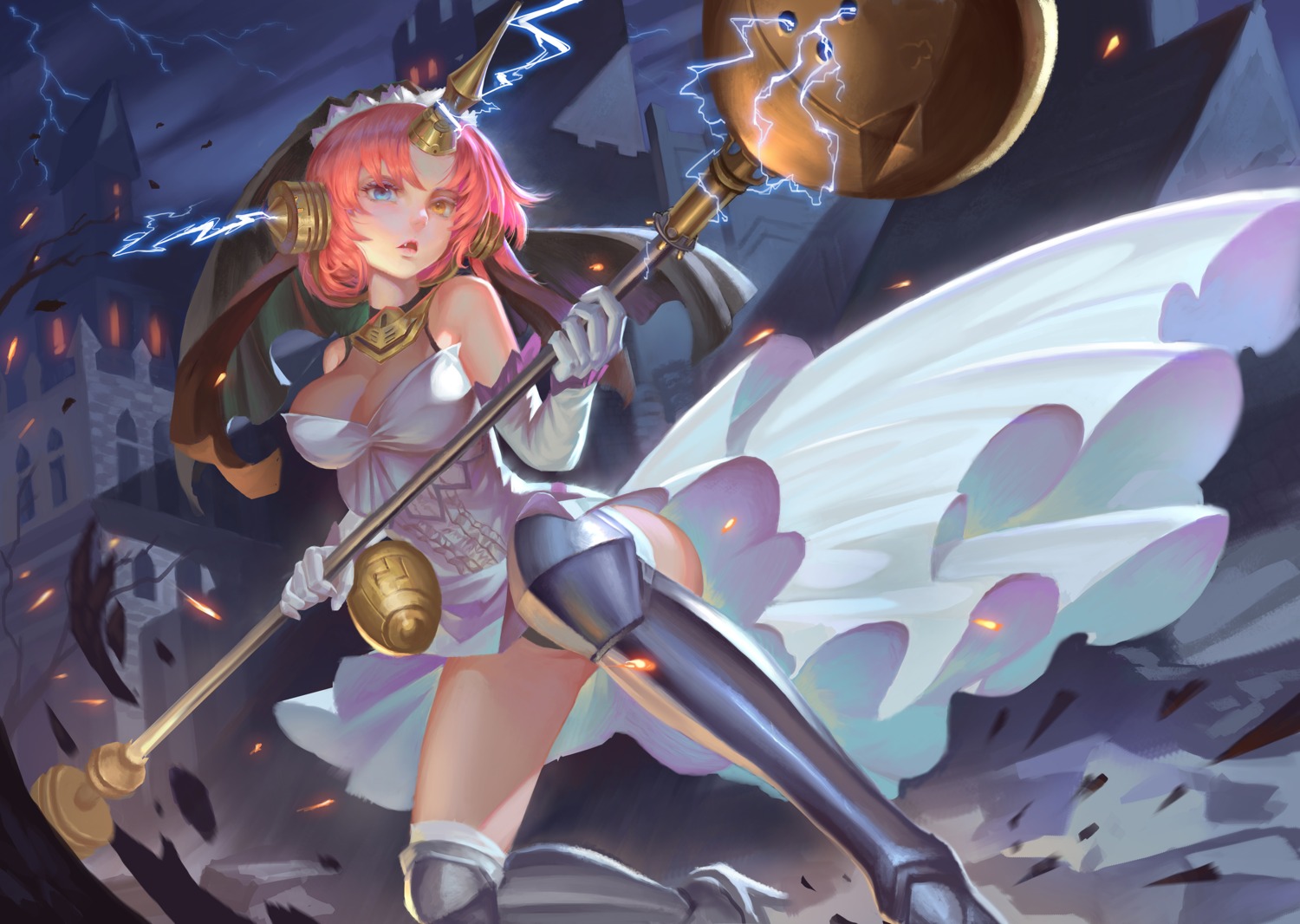 armor, cleavage, dress, fate/apocrypha, fate/grand_order, fate/stay_night, frankenstein's_monster_(fate), god_hunter