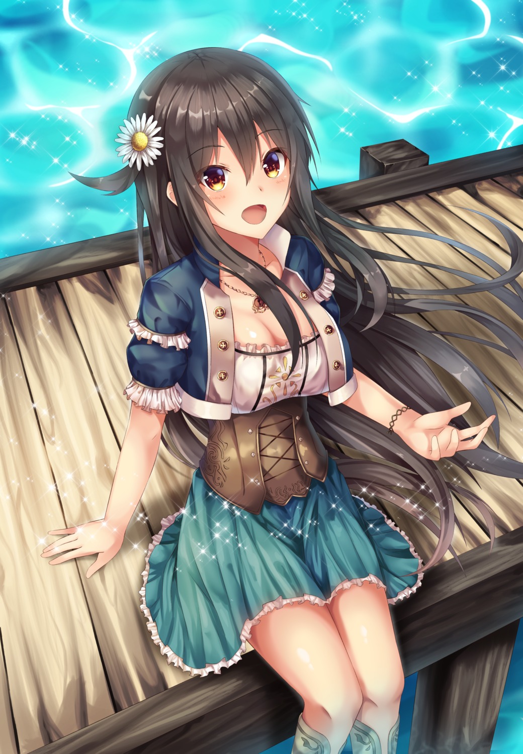 amagi_korona, cleavage, wet