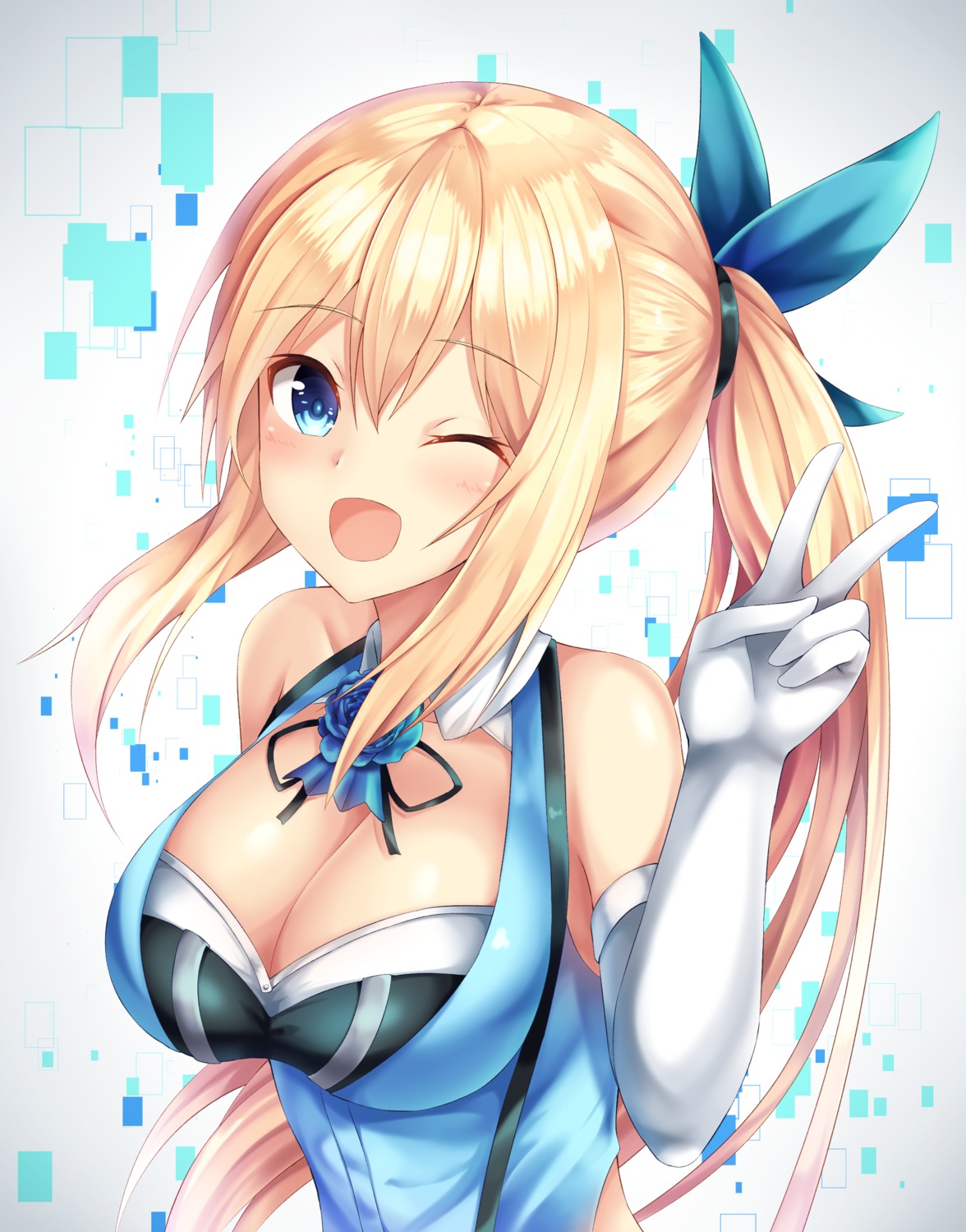 amagi_korona, cleavage, mirai_akari, mirai_akari_project