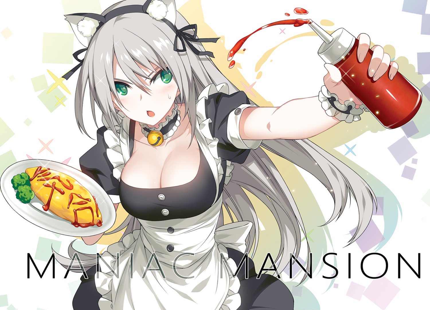 animal_ears, cleavage, maid, ress