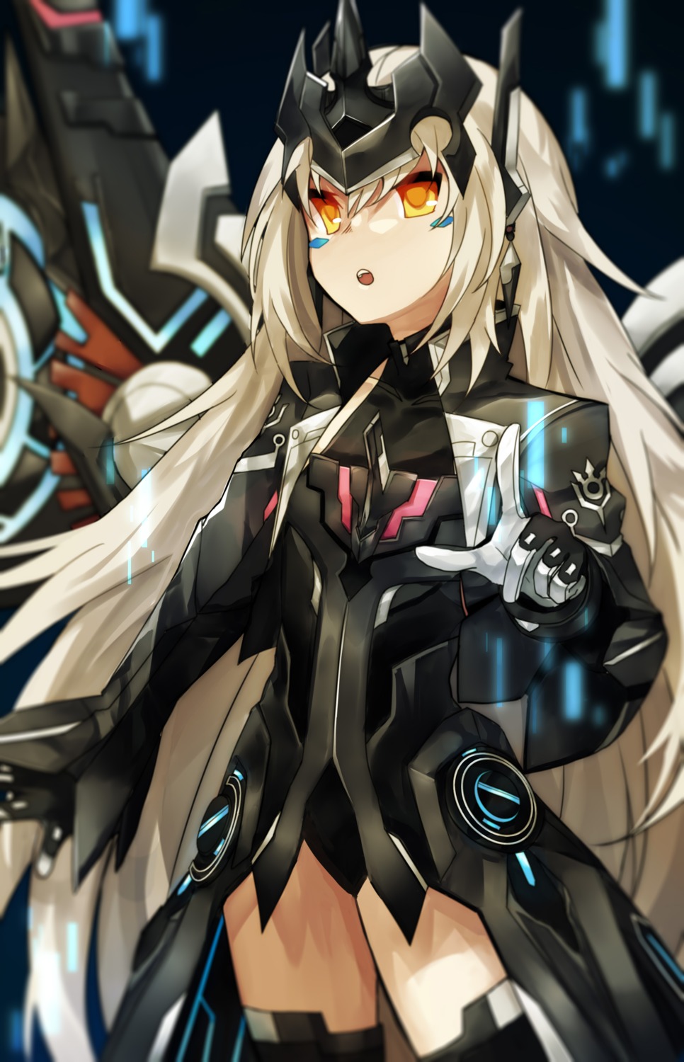elsword, eve_(elsword), pantsu, thighhighs, warbler