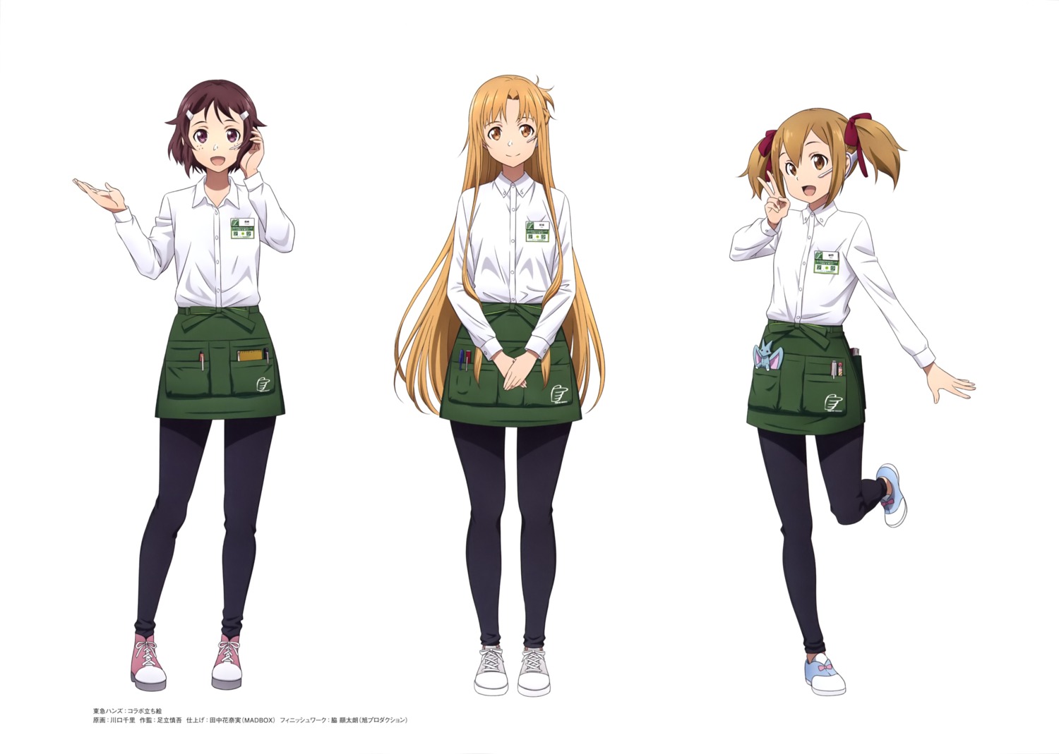 asuna_(sword_art_online), kawaguchi_chisato, shinozaki_rika, silica, sword_art_online, uniform