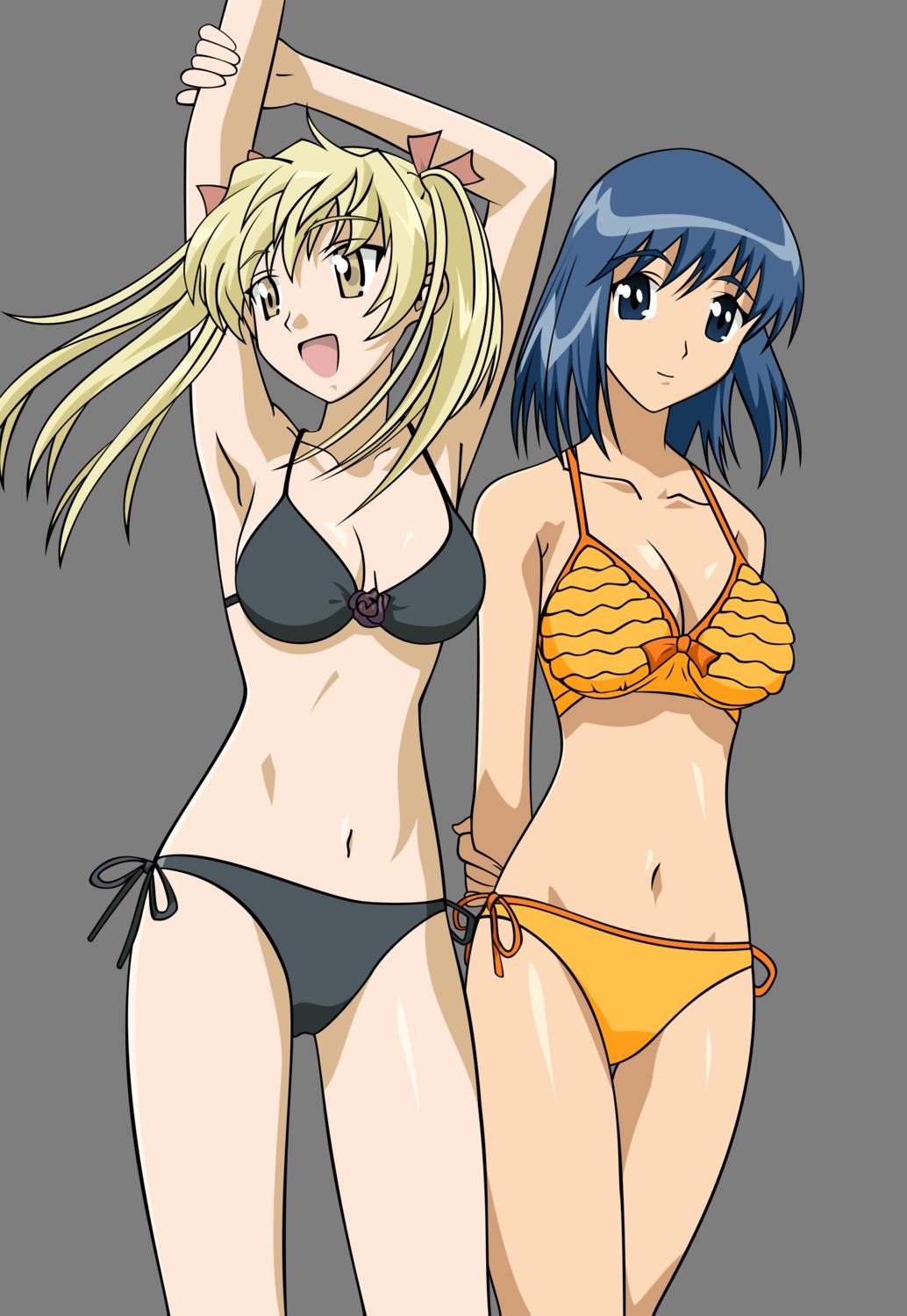 bikini, sawachika_eri, school_rumble, suou_mikoto, swimsuits, transparent_png, vector_trace