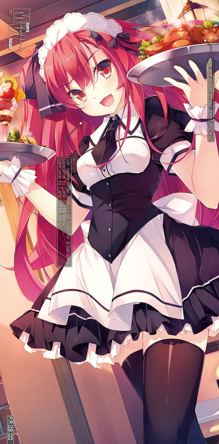 amami_mikihiro, kuusen_madoushi_kouhosei_no_kyoukan, maid, misora_whitale, thighhighs, waitress
