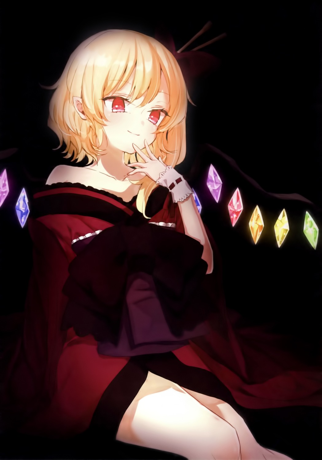 flandre_scarlet, honotai, pointy_ears, ponopp, touhou, wings