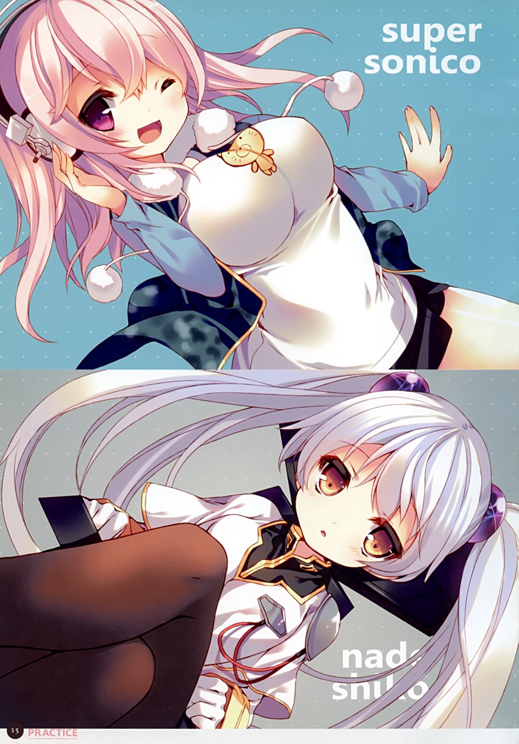 crossover, headphones, hoshino_ruri, martian_successor_nadesico, p19, pantyhose, seifuku, sonico