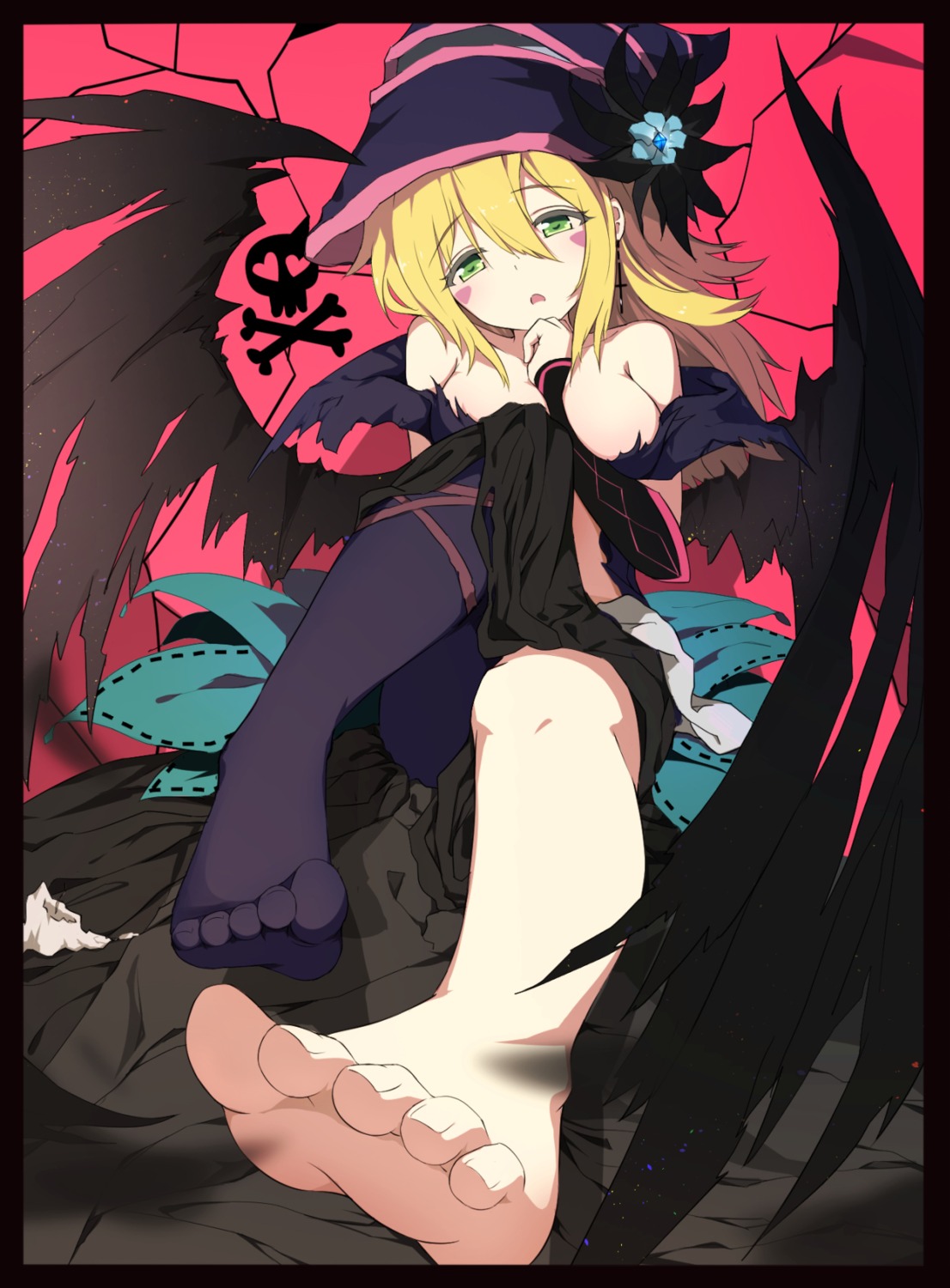 armor, breast_hold, feet, gagaga_girl, wings, xiao_ren, yugioh, yugioh_zexal