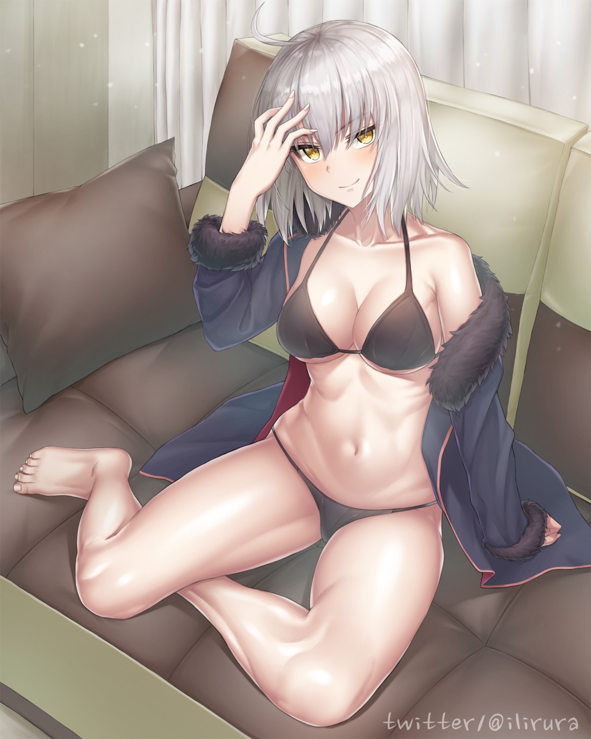 bikini, cleavage, fate/grand_order, jeanne_d'arc, jeanne_d'arc_alter_(fate), open_shirt, s-goon, swimsuits