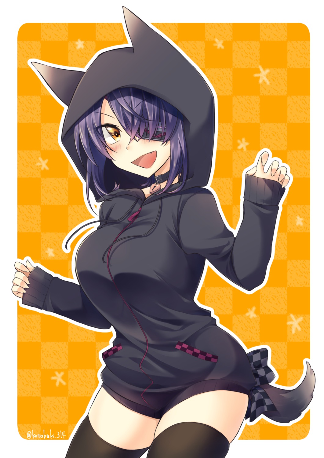 animal_ears, eyepatch, kantai_collection, kotobuki_(momoko_factory), tail, tenryuu_(kancolle), thighhighs