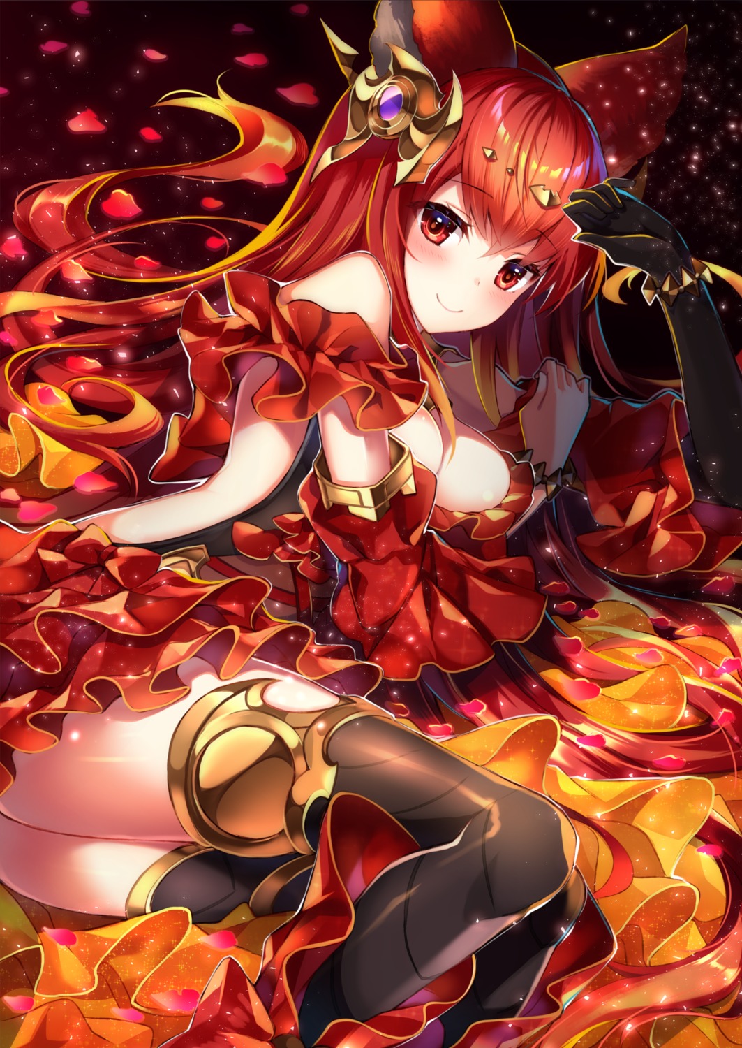 animal_ears, anthuria_(granblue_fantasy), cleavage, granblue_fantasy, homadelic, thighhighs