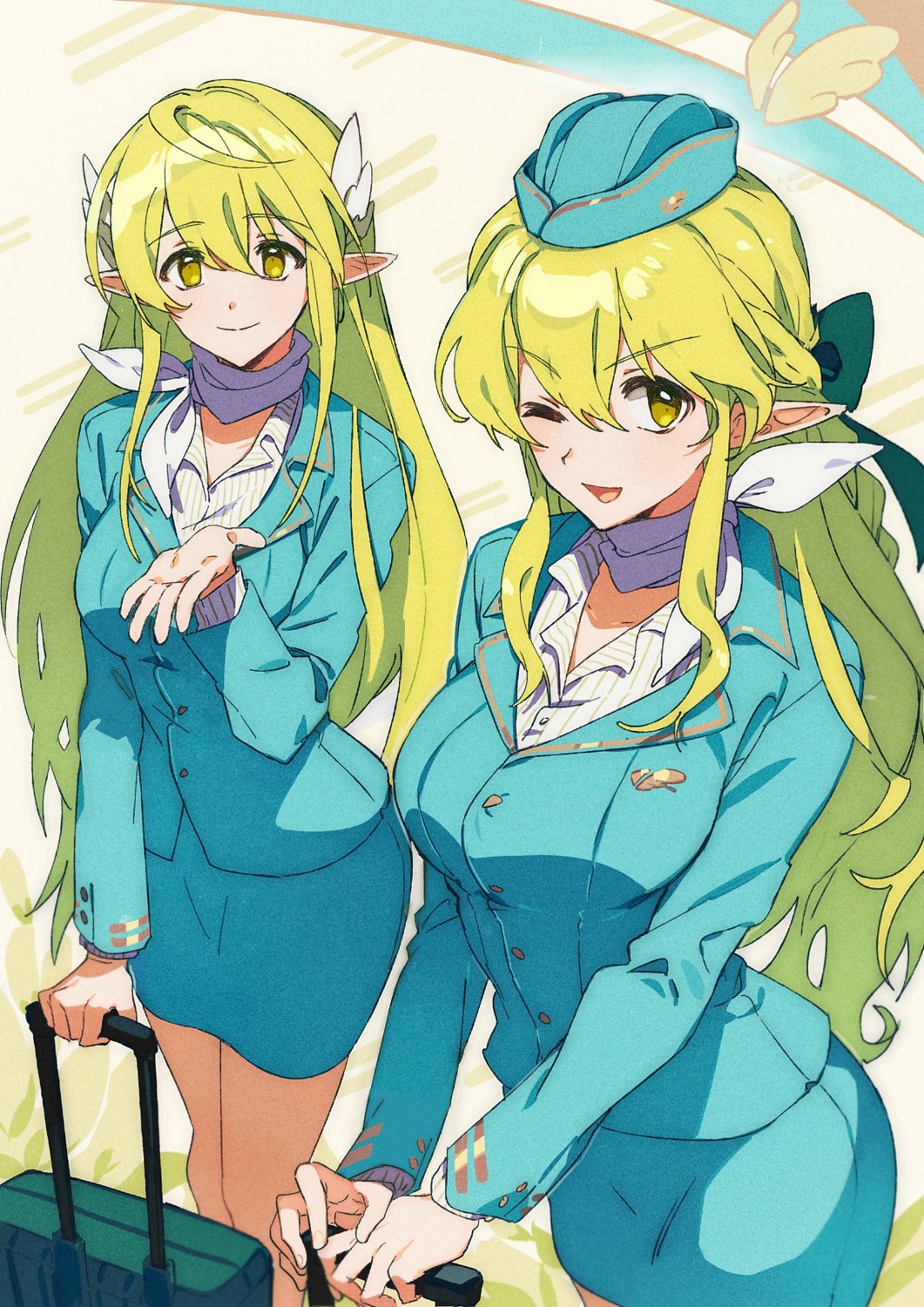 elf, elsword, jpeg_artifacts, pointy_ears, rena_(elsword), tagme, uniform