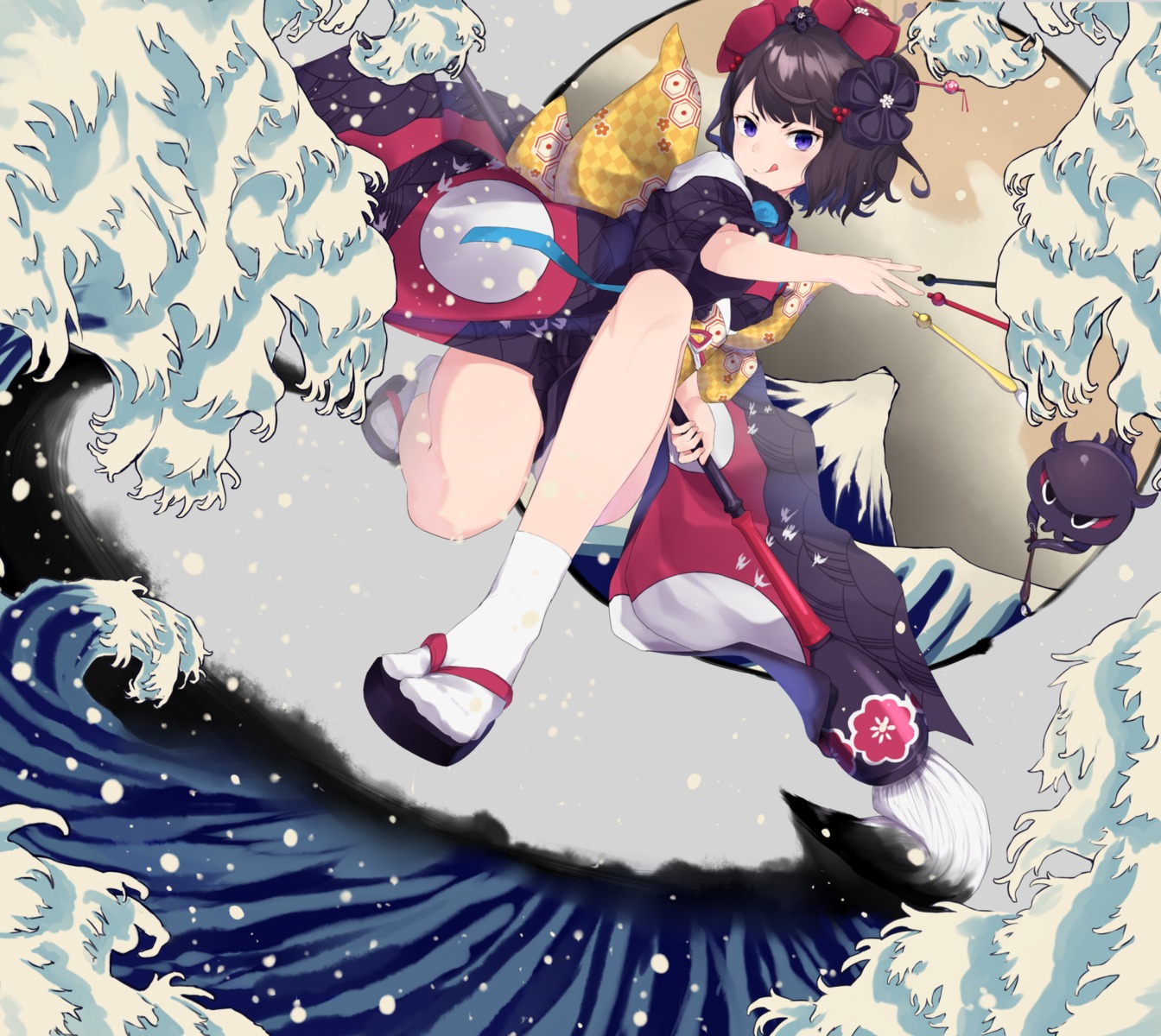 fate/grand_order, katsushika_hokusai_(fate), kimono, kurogiri