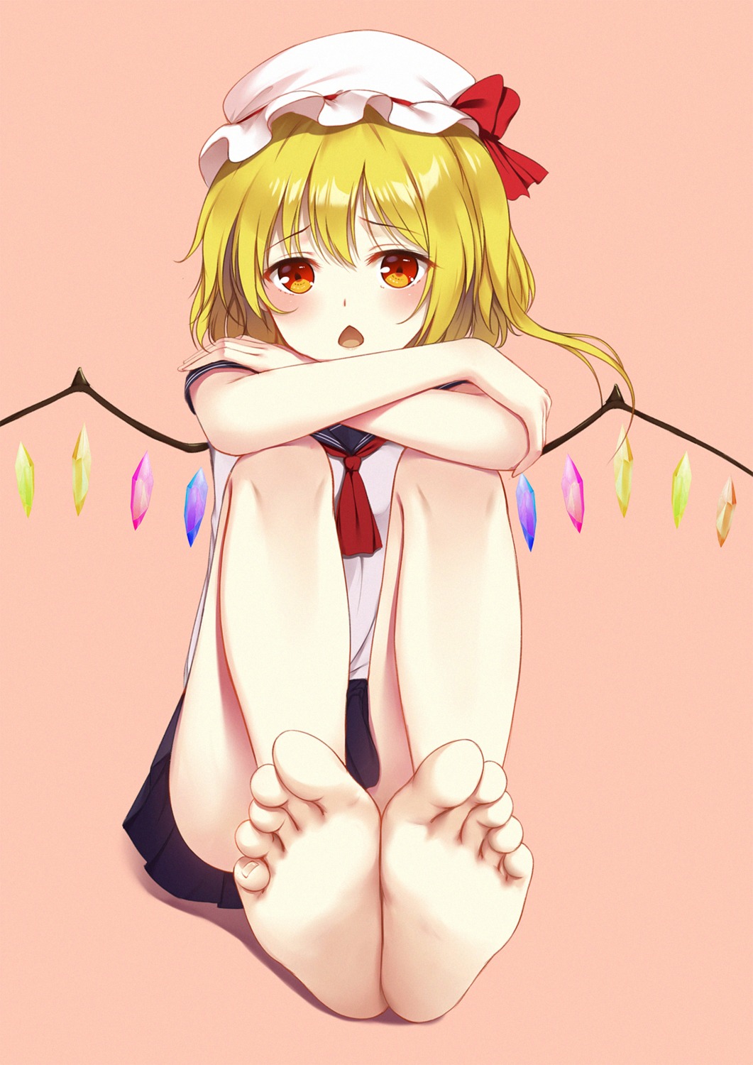 feet, flan_(seeyouflan), flandre_scarlet, seifuku, touhou, wings