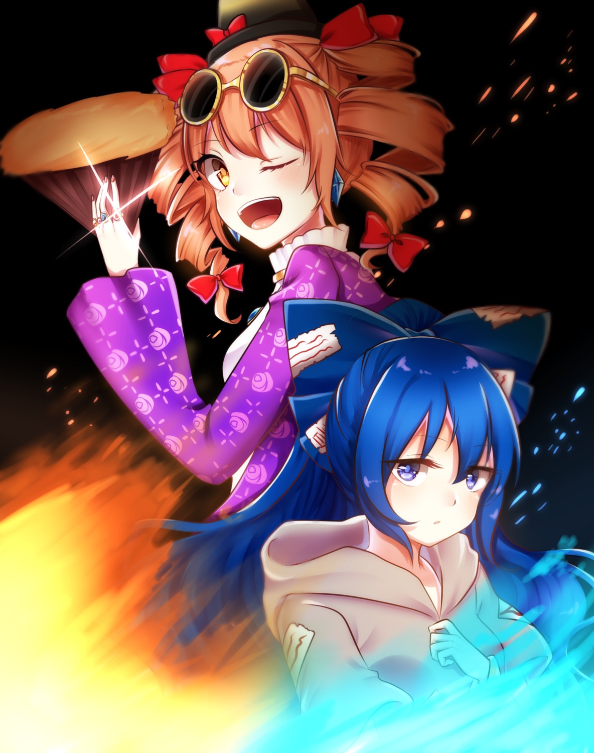 megane, touhou, xingshu, yorigami_jo'on, yorigami_shion