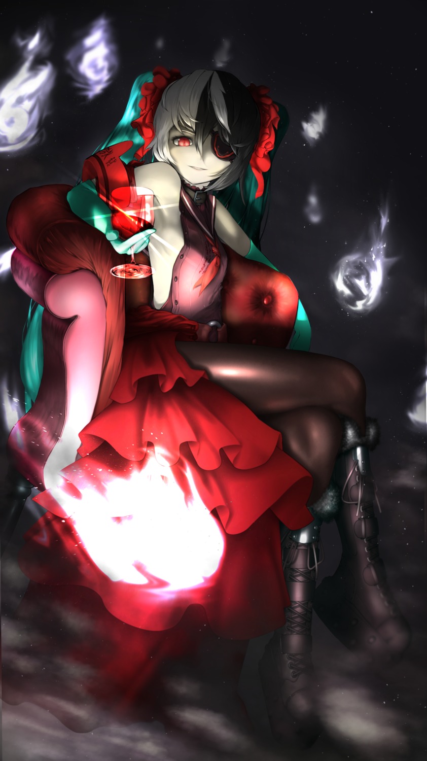 blade_&_soul, eyepatch, no_bra, pairleaf, pantyhose, pohwaran
