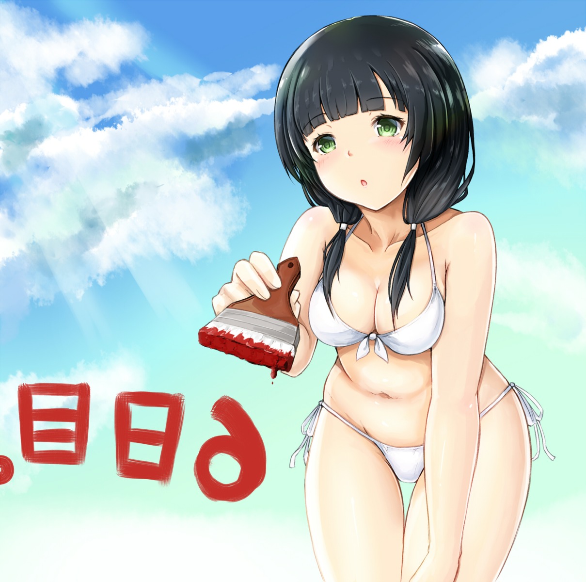bikini, cleavage, shirobako, shouju_ling, swimsuits, yasuhara_ema