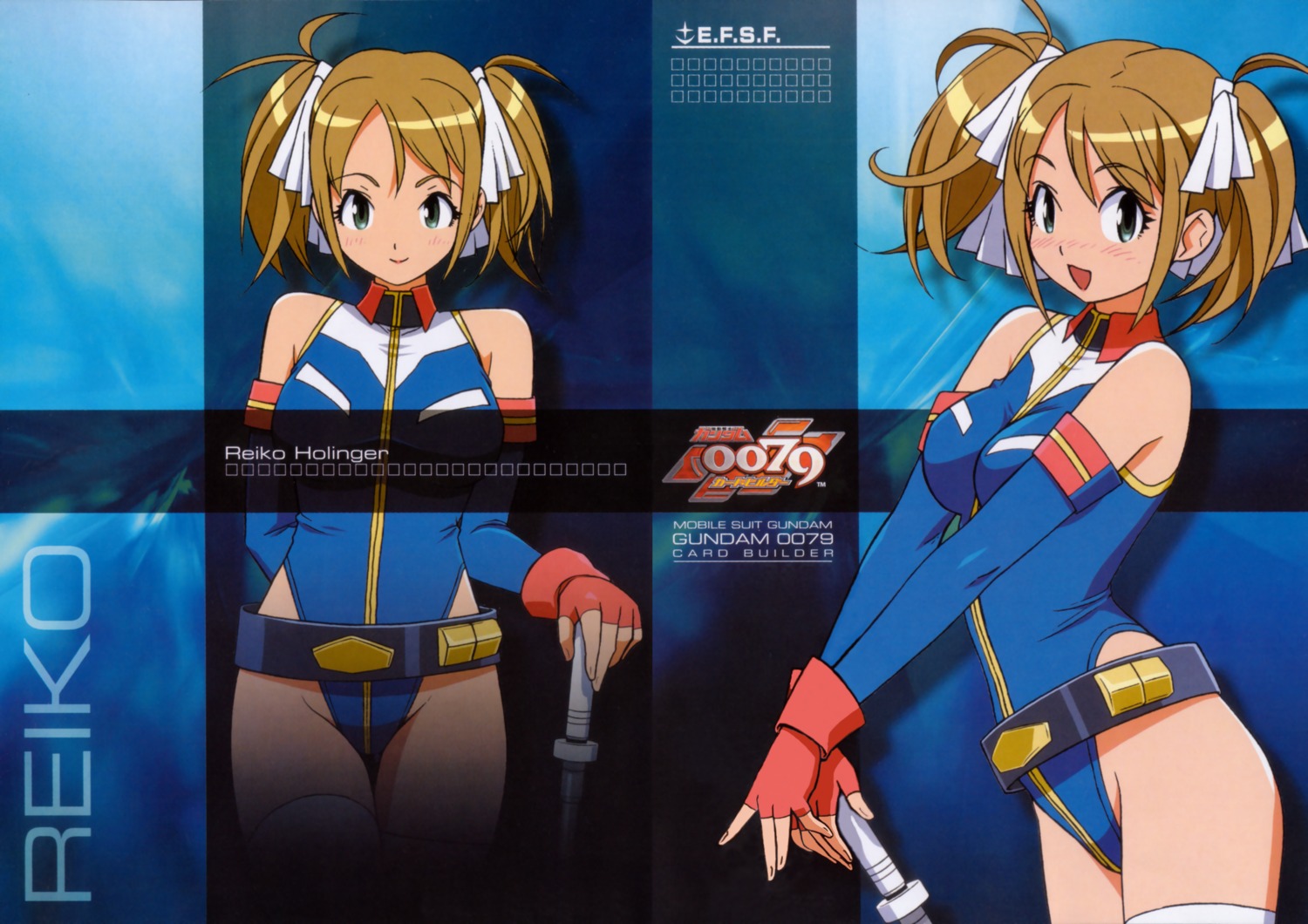 gundam, gundam_0079_card_builder, leotard, reiko_holinger, thighhighs, uniform, yoshizaki_mine