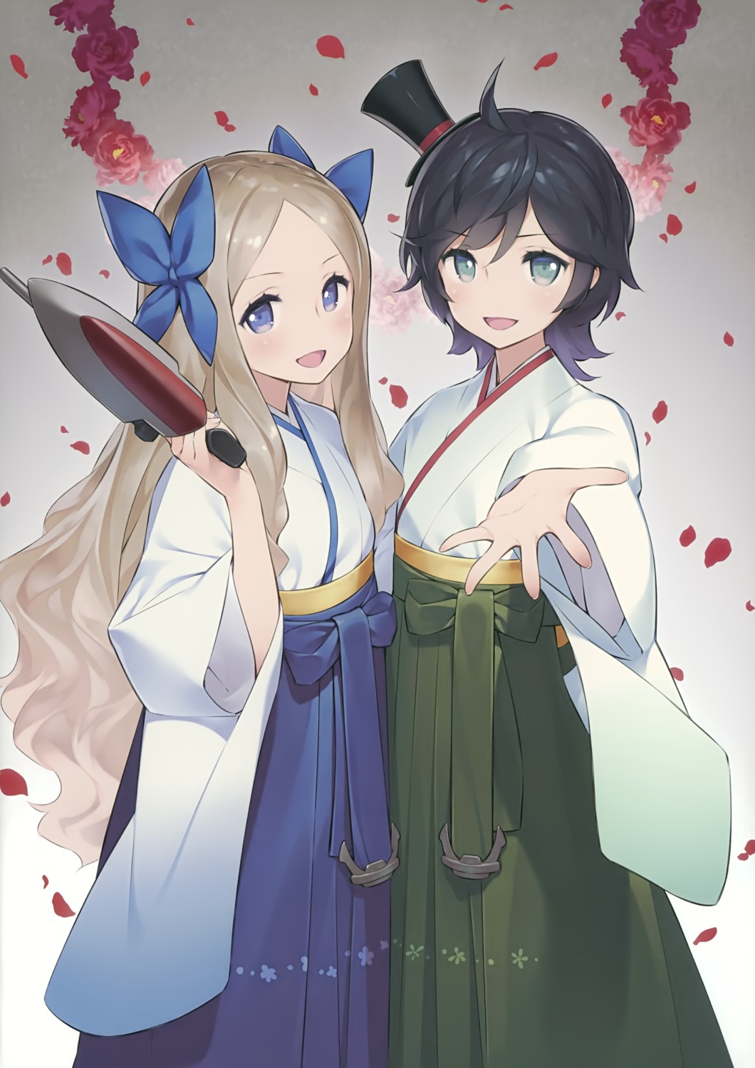 akutoku_doumei, asakaze_(kancolle), gayarou, gun, japanese_clothes, kantai_collection, matsukaze_(kancolle)