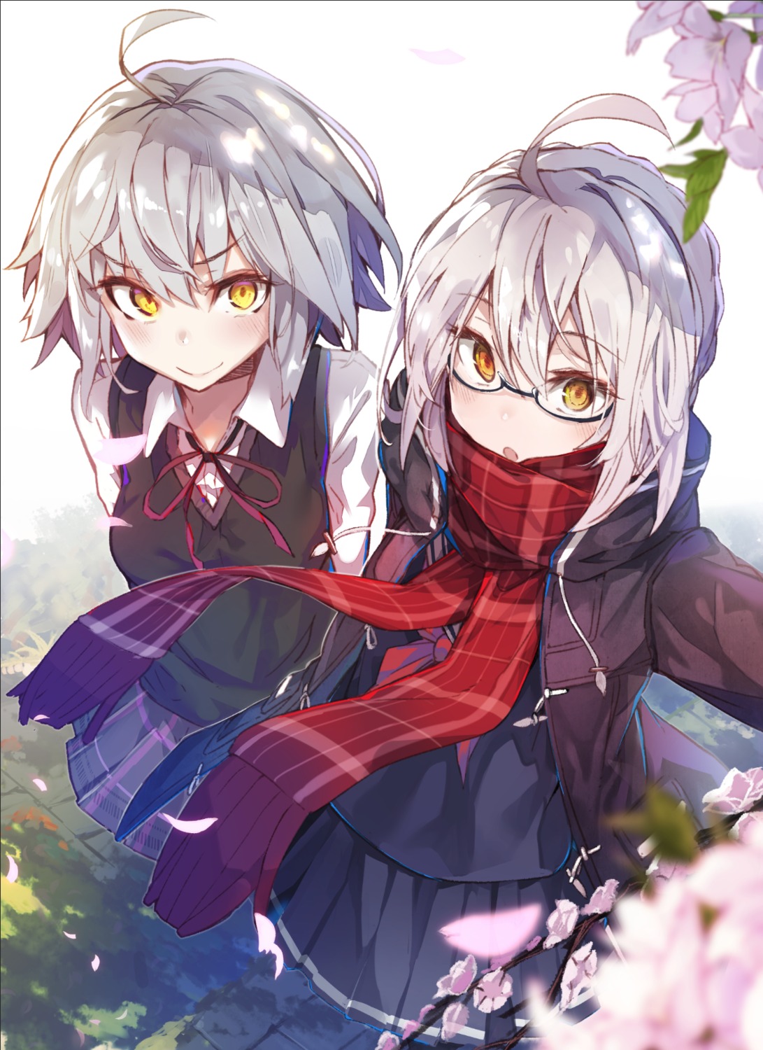akieda, fate/grand_order, heroine_x_alter, jeanne_d'arc, jeanne_d'arc_alter_(fate), megane, seifuku