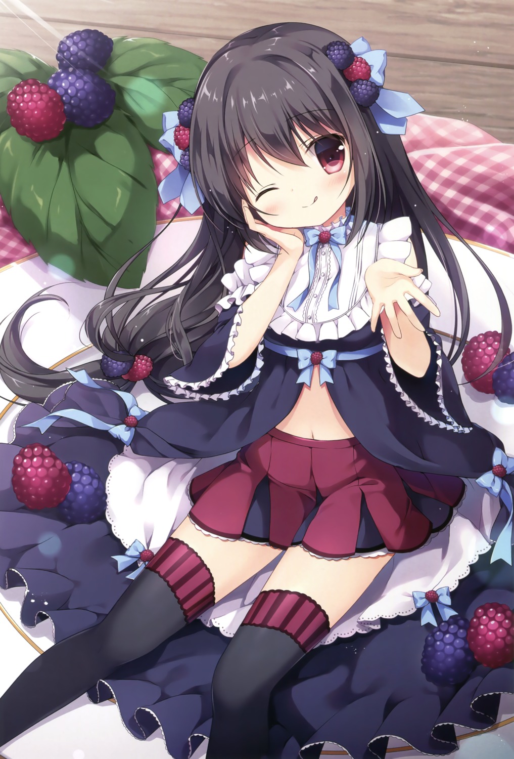 blackberry-chan, dress, melonbooks, melongirls, miyasaka_naco, thighhighs