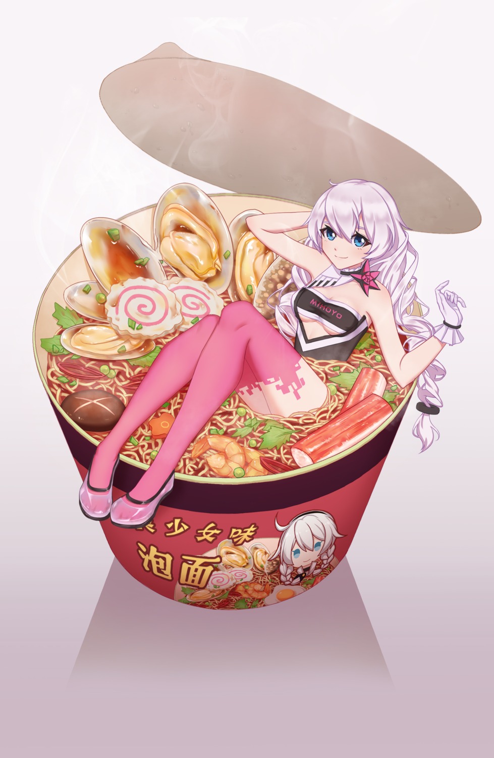 benghuai_xueyuan, cleavage, honkai_impact, kiana_kaslana, qian_yi, thighhighs, underboob