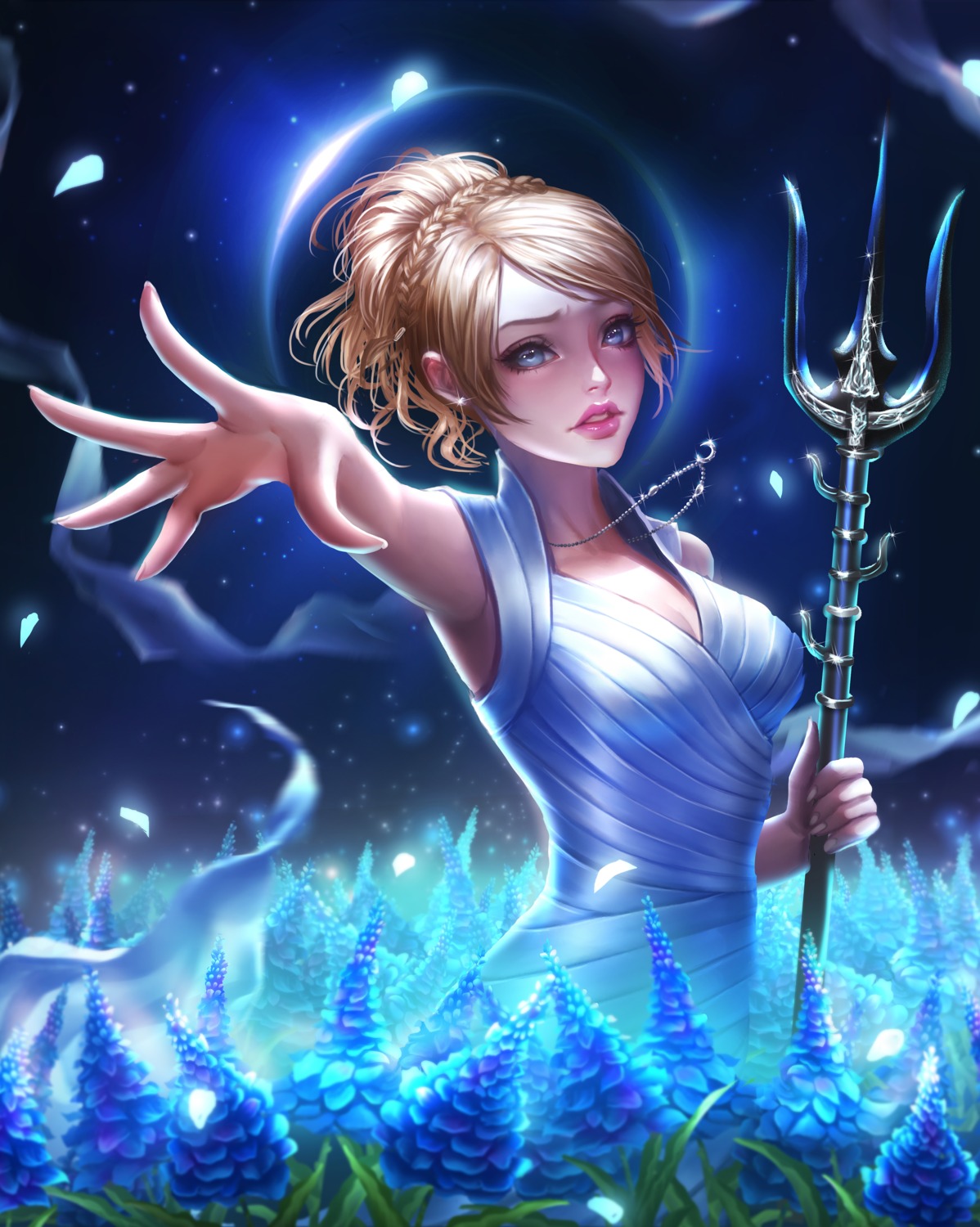 cleavage, dress, final_fantasy_xv, lunafreya_nox_fleuret, rena_illusion, weapon
