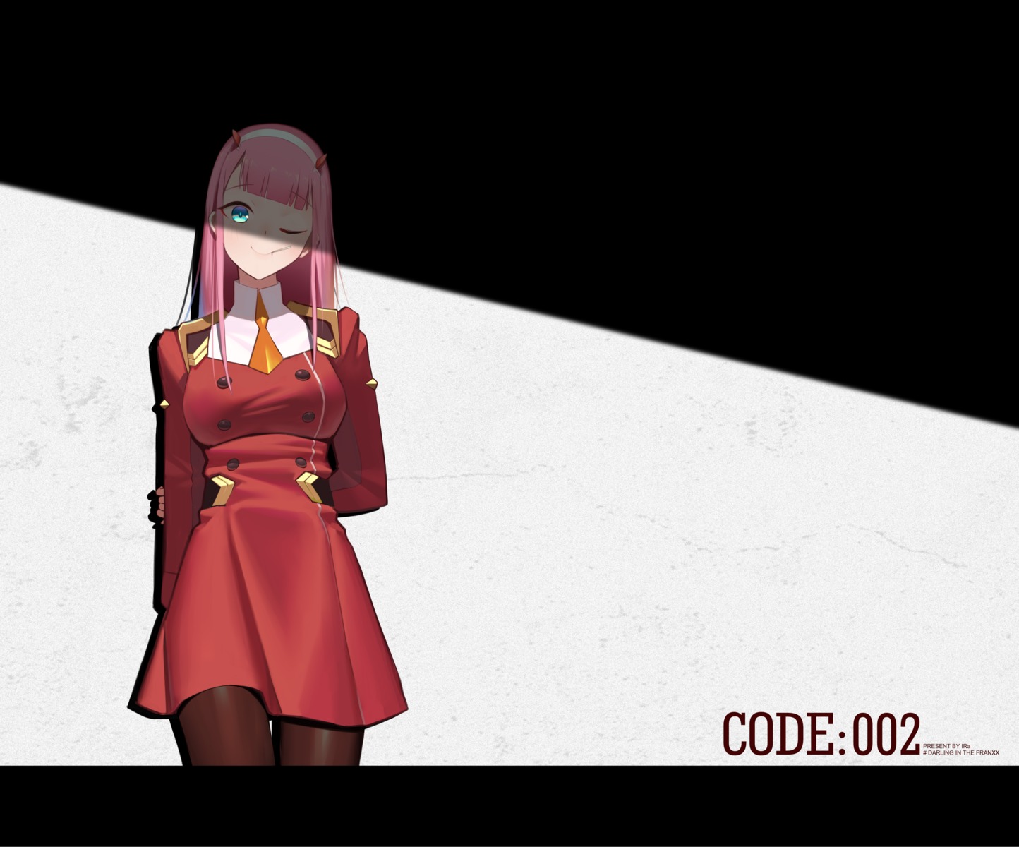 darling_in_the_franxx, haapi_jang_p, horns, pantyhose, uniform, zero_two_(darling_in_the_franxx)