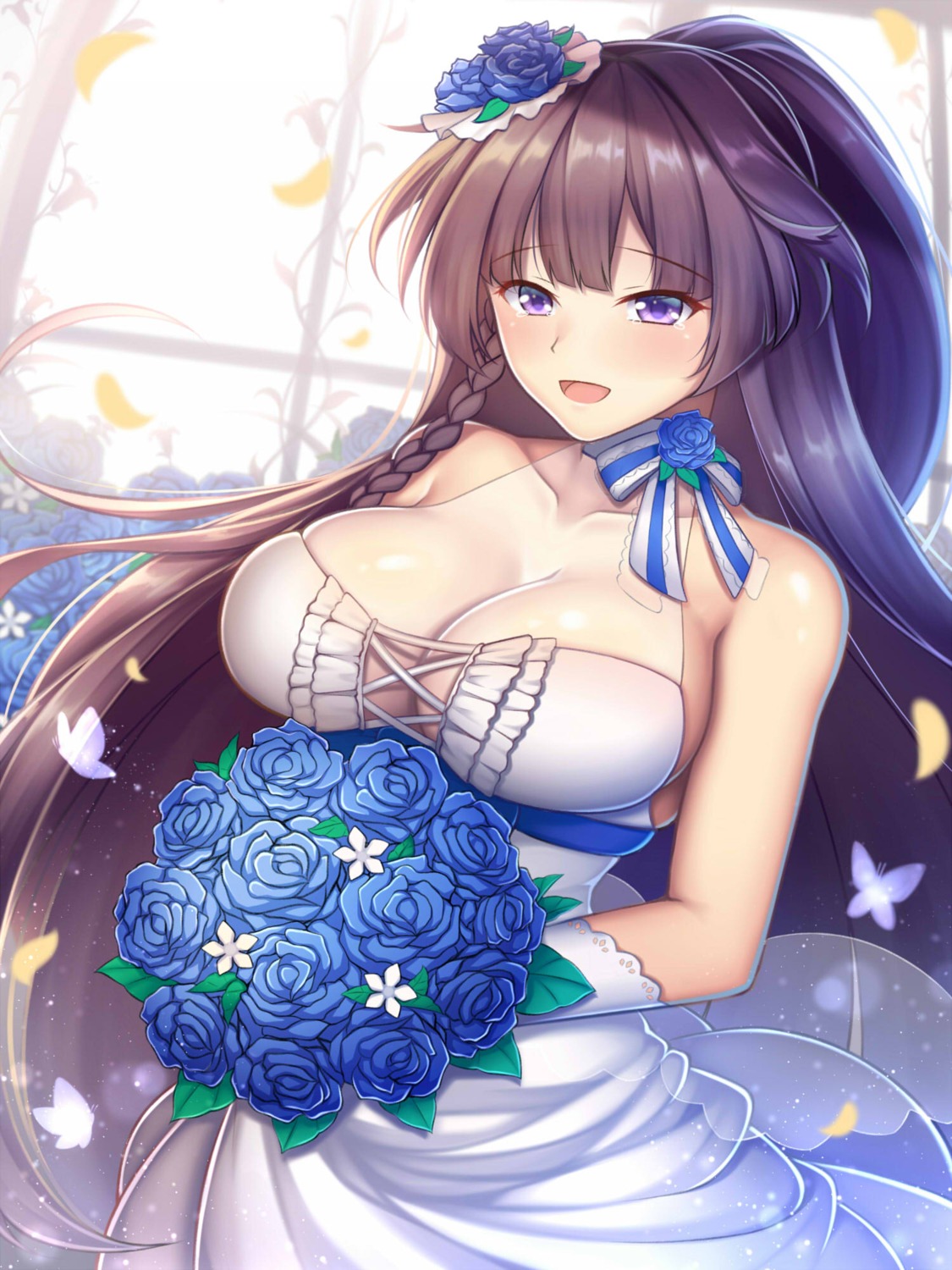 benghuai_xueyuan, cleavage, dress, guardian-panda, honkai_impact, raiden_mei, wedding_dress